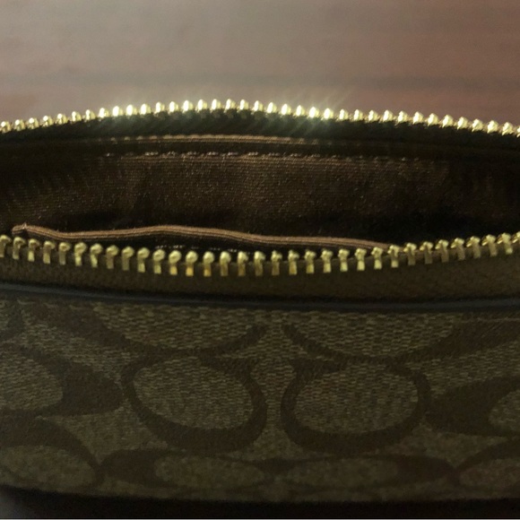 Coach Signature PVC Leather Corner Zip Wristlet - Picture 3 of 5